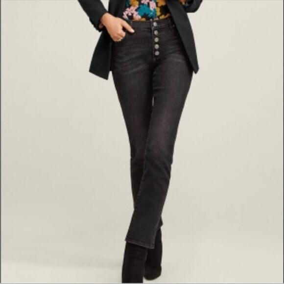 Cabi Women's Black #4149 Button Fly Straight Jeans Size 4 - Picture 2 of 8